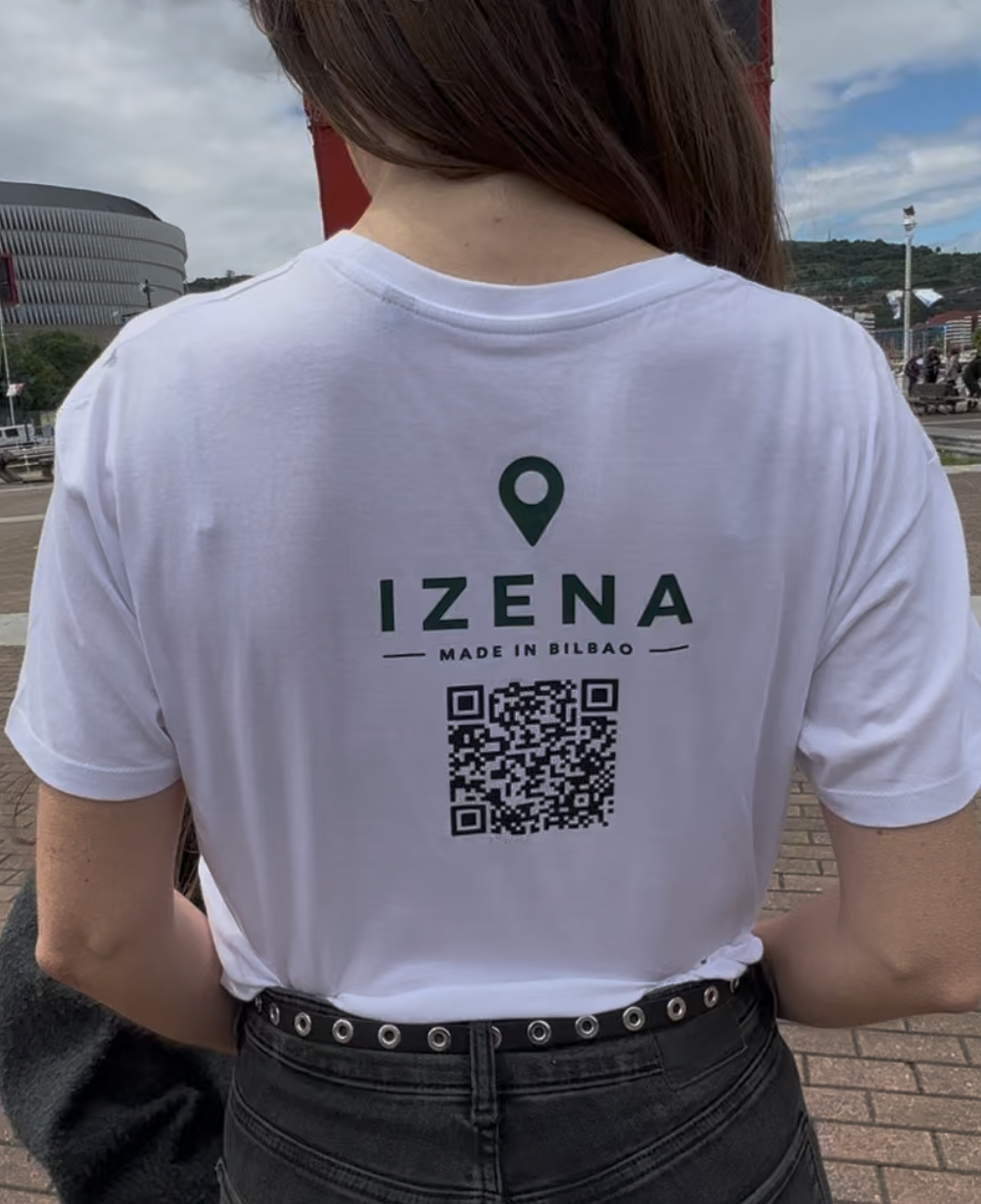 QR interactivo camiseta Bilbao IZENA Made in Bilbao
