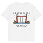 Camiseta blanca Portugalete · Ría & Acero, vista frontal
