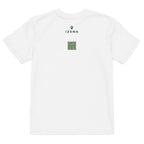 Camiseta de niños IZENA Baiona · Gótico & Río – en blanco, espalda con el QR