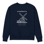 Sudadera IZENA Aixerrota · Molino y Viento Premium 350 g – en azul marino, de frente