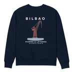 Sudadera IZENA Bilbao · Grúa Carola Premium 350 g – en azul marino, de frente