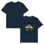 Camiseta IZENA Donibane · Bahía & Corsarios – en azul marino, frente y espalda