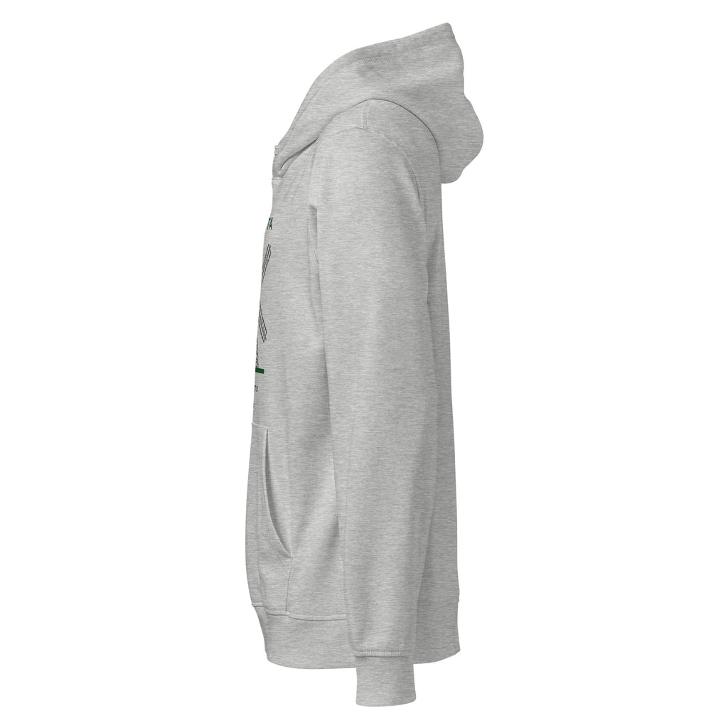 Sudadera con capucha IZENA Aixerrota · Molino y Viento – en gris jaspeado, de lado izquierdo