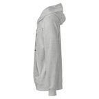 Sudadera con capucha IZENA Aixerrota · Molino y Viento – en gris jaspeado, de lado izquierdo