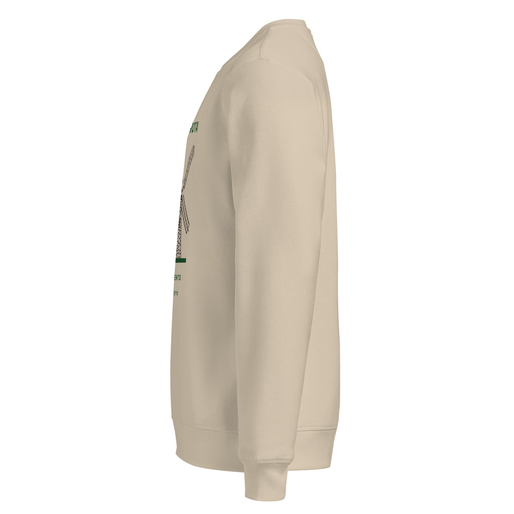 Sudadera IZENA Aixerrota · Molino y Viento – en arena, de lado izquierdo