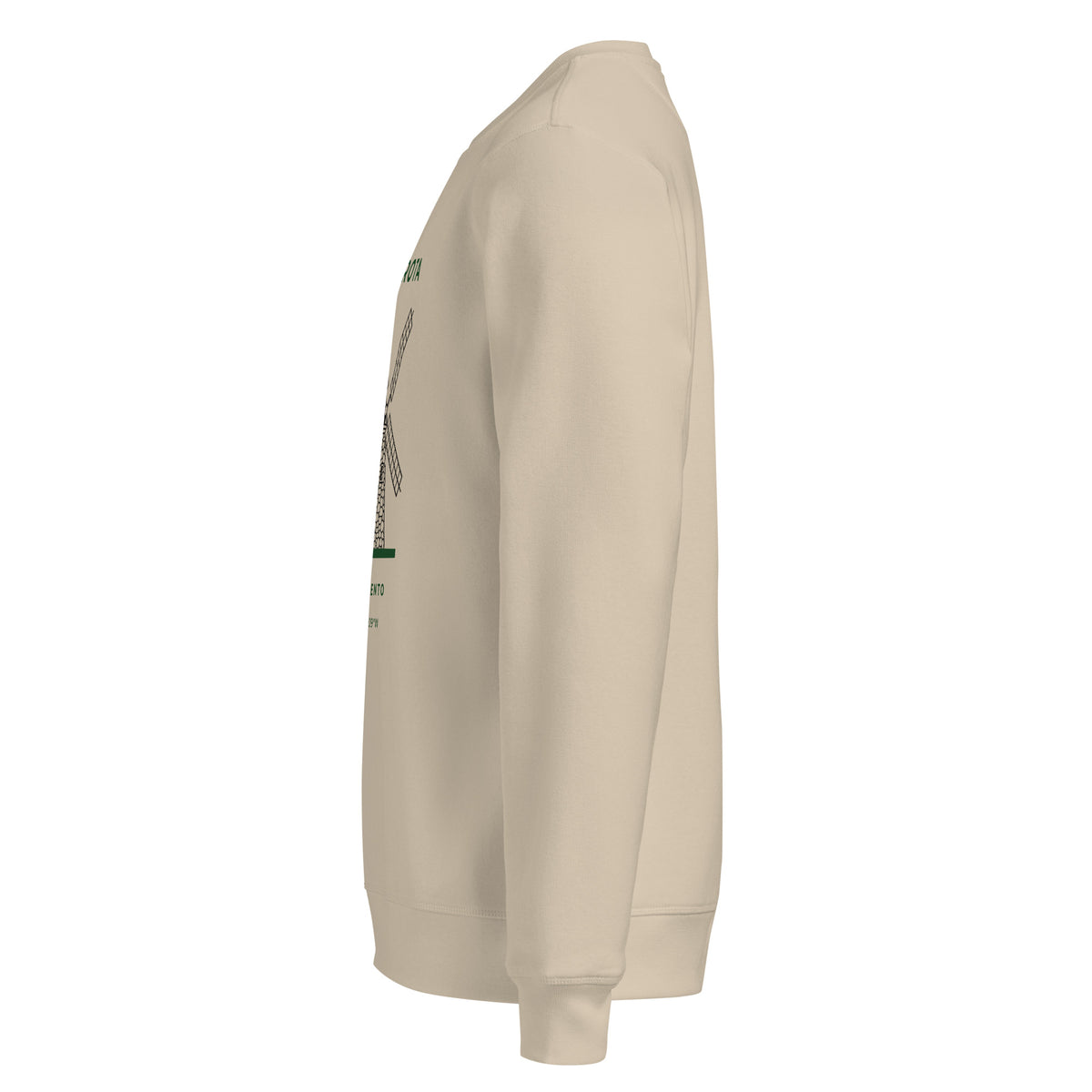 Sudadera IZENA Aixerrota · Molino y Viento – en arena, de lado izquierdo