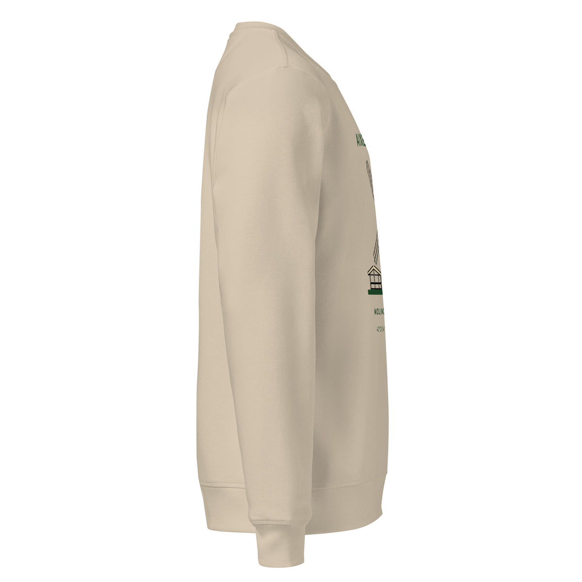 Sudadera IZENA Aixerrota · Molino y Viento – en arena, de lado derecho