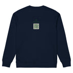 Sudadera IZENA Bilbao · Grúa Carola – en azul marino, espalda con el QR