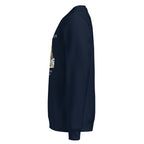 Sudadera IZENA Gaztelugatxe · Mar & Leyenda – en azul marino, de lado izquierdo