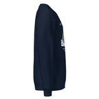 Sudadera IZENA Gaztelugatxe · Mar & Leyenda – en azul marino, de lado derecho