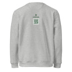 Sudadera IZENA Donibane · Bahía & Corsarios – en gris jaspeado, espalda con el QR