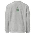 Sudadera IZENA Biarritz · Roca & Océano – en gris jaspeado, espalda con el QR