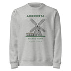 Sudadera IZENA Aixerrota · Molino y Viento – en gris jaspeado, de frente