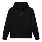 Sudadera con capucha IZENA Sopelana · El Peñón – en negro, espalda con el QR