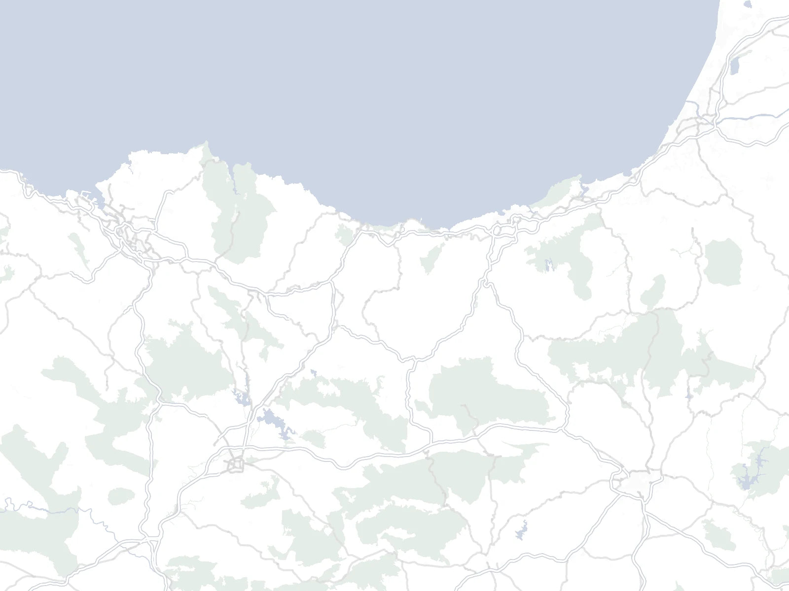 Mapa del País Vasco con los lugares IZENA